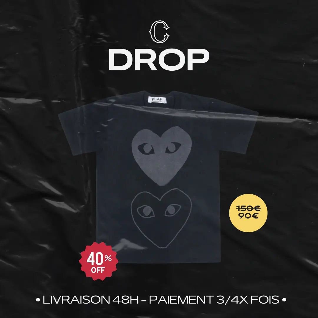 MENS T-SHIRT DOUBLE SOLID HEART (NOIR) Chemtov Chemtov-shop It was all a dream