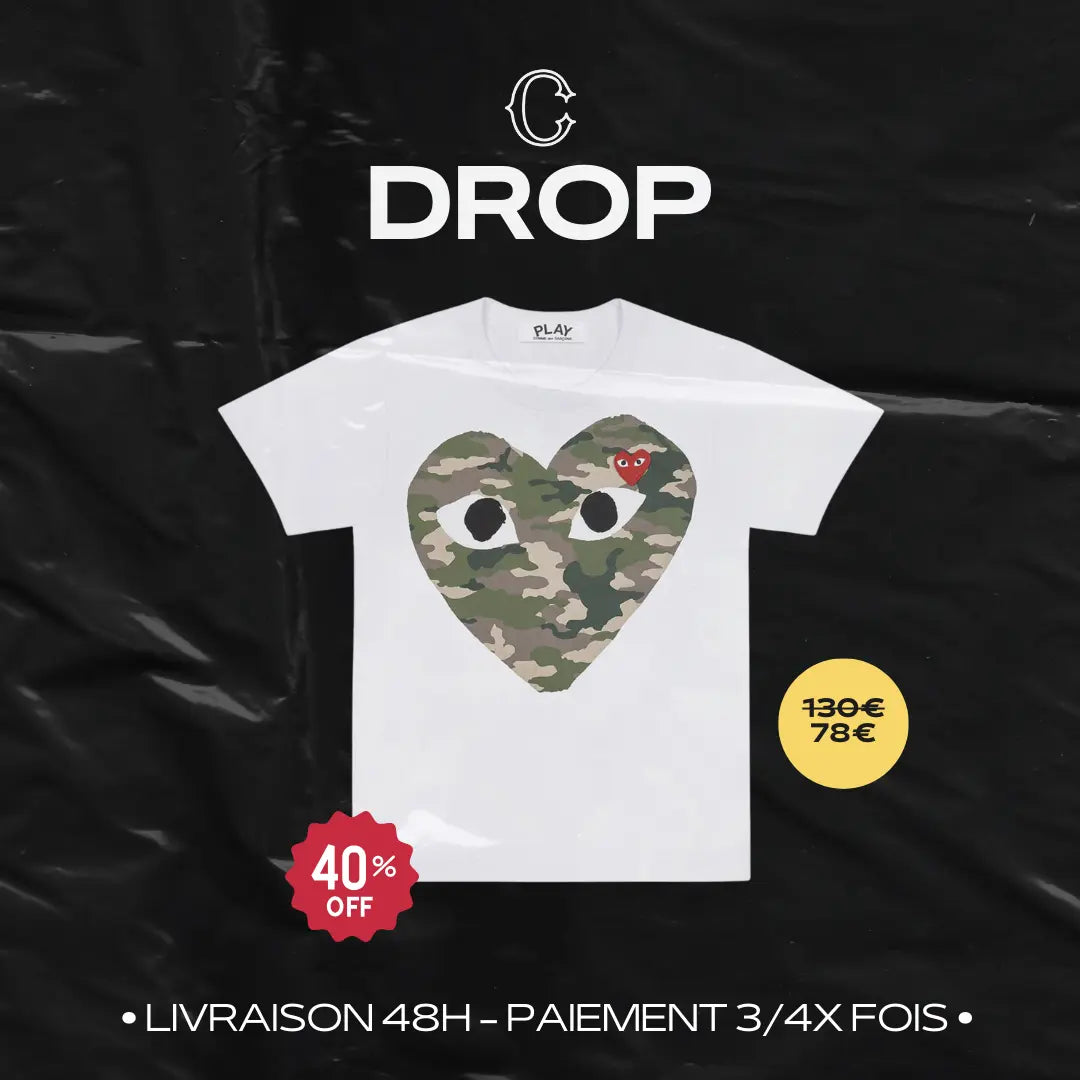 TEE SHIRT CDG BIG CAMO HEART Chemtov-shop Chemtov-shop It was all a dream