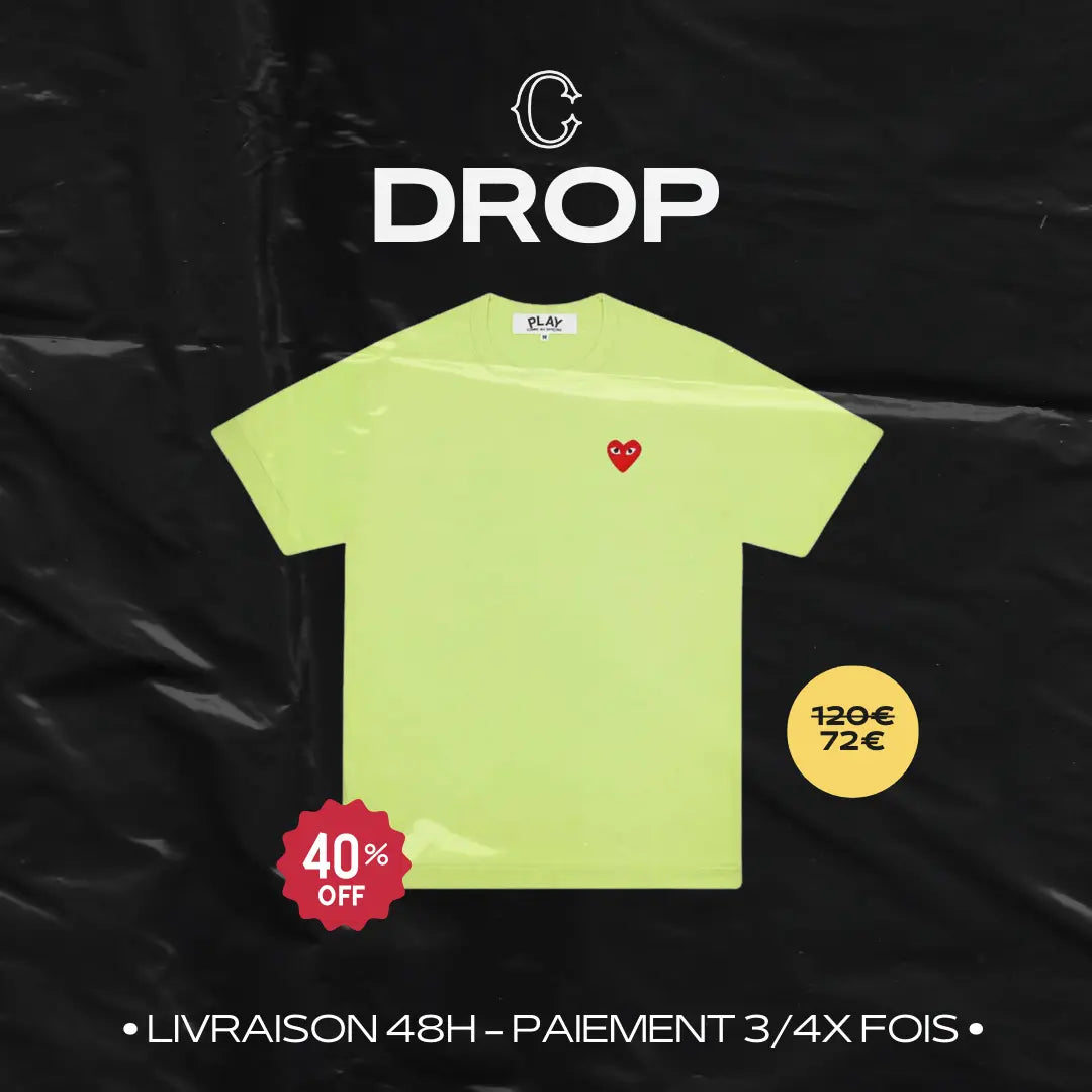 TEE SHIRT CDG RED HEART GREEN Chemtov-shop Chemtov-shop It was all a dream